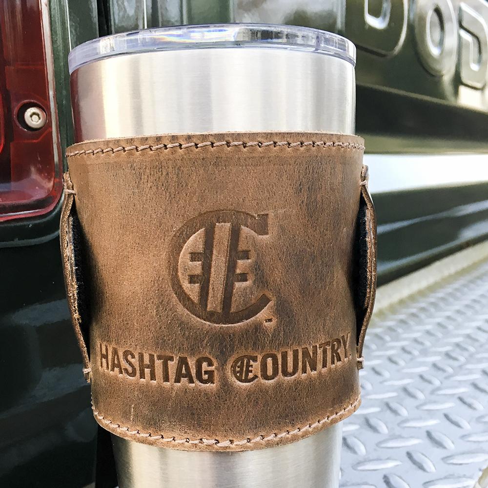 Artisan Leather Logo Koozie - Hashtag Country