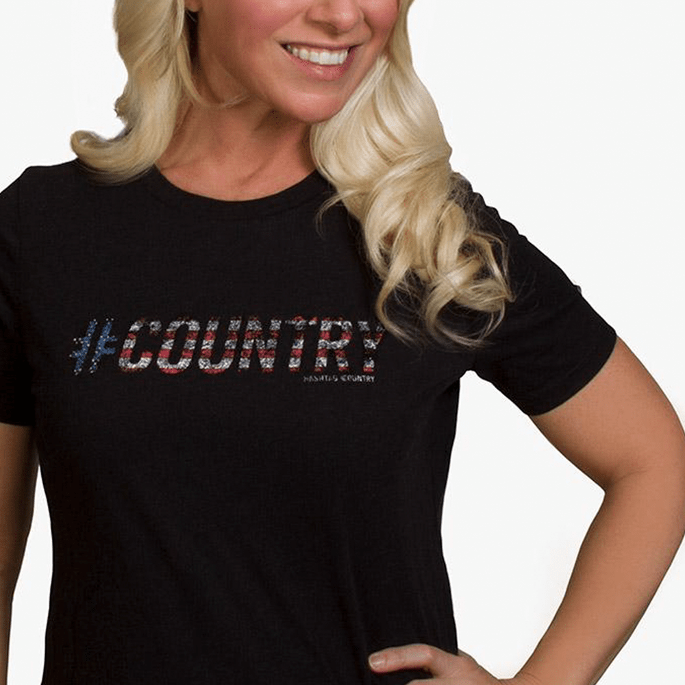 Women's Stars and Bars Tee - Hashtag Country